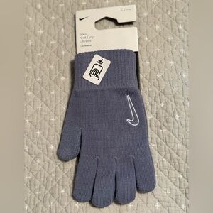 Nike Blue Knit Gloves